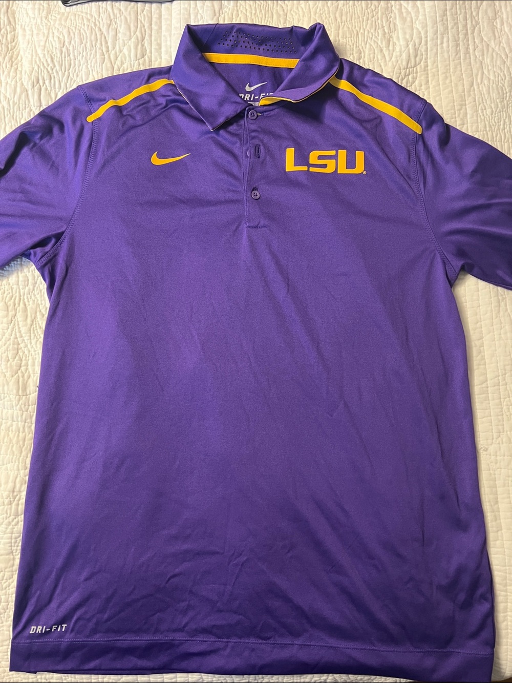 Nike Purple & Gold LSU Dri-FIT Polo